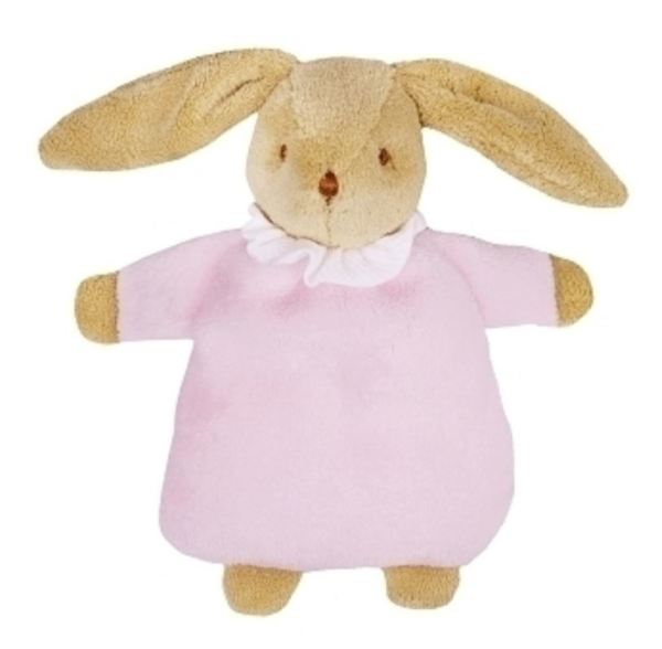 Trousselier Peluche Lapin Hochet Nid d'Ange Rose 20 cm